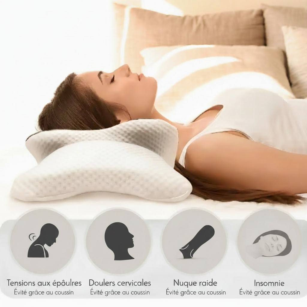 LUMORA Nuque — Coussin cervical ergonomique à mémoire de forme